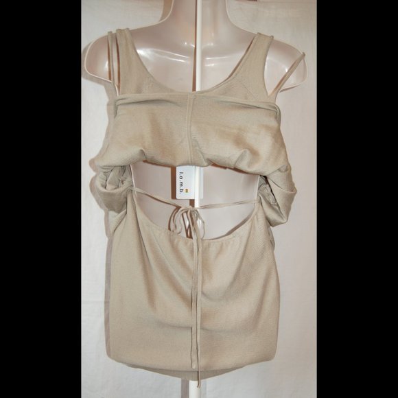 NWT L.A.M.B. Open Shoulders Knit Top, 100% Cotton, sz P/S - Picture 7 of 9